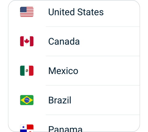 Pojieban connect step 2, choose VPN server location